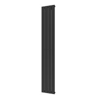 Plieger Cavallino Retto designradiator verticaal enkel middenaansluiting 1800x298mm 614W zwart grafiet (black graphite) 7252968