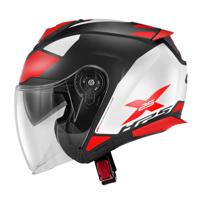 GIVI X.25 Target, Jethelm of scooter helm, Zwart-Wit-Rood