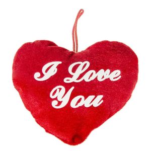 Pluche hartjes kussen I Love you 13 cm   -