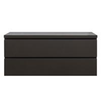 Badkamermeubel Callisto Diamond Hangend 120x50x48cm Mat Grijs 2 Lades Softclose Greeploos Topblad Zonder Kraangat