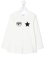 Chiara Ferragni Kids t-shirt à logo brodé - Blanc - thumbnail