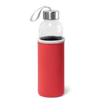 Sport waterfles/drinkfles - met softshell beschermhoes rood - 520 ml - Sportfles - Bidon - thumbnail