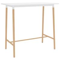 vidaXL Bartafel 120x60x105 cm MDF en massief beukenhout wit