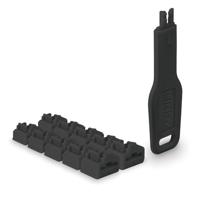 Lindy RJ45-poortsloten (10 stuks) met sleutel, zwart