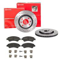 Remmenset, remschijf BREMBO, Remschijftype: Geperforeerd / Geventileerd, Inbouwplaats: Vooras, u.a. für Citroën, Peugeot, DS, Opel - thumbnail