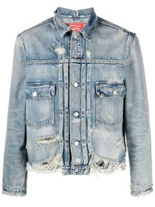 Kenzo x Levi's veste en jean Type II à effet usé - Bleu