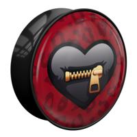 Double Flared Plug met Heart "Erotica" Design Acryl Tunnels & Plugs