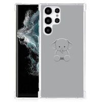 Samsung Galaxy S22 Ultra Stevig Bumper Hoesje Grijs Baby Olifant - thumbnail