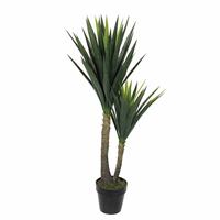 Mica decorations kunstmatige Yucca Palm - Yuccapalm in kunststof pot - h 120 x d 60 cm