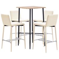 vidaXL 5-delige Barset kunstleer crème