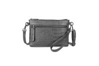 Wimona Schoudertasje / Clutch Croco Marta Grijs