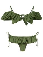 Amir Slama bikini à volants - Vert - thumbnail