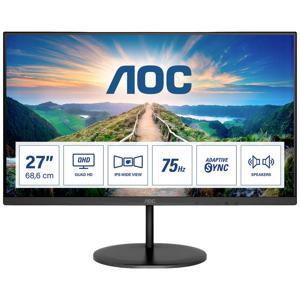 AOC Q27V4EA LED-monitor Energielabel F (A - G) 68.6 cm (27 inch) 2560 x 1440 Pixel 16:9 4 ms HDMI, DisplayPort, Hoofdtelefoon (3.5 mm jackplug) IPS LCD