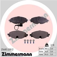 Remblokkenset, schijfrem ZIMMERMANN, u.a. für Seat, VW, Audi, Skoda, Cupra