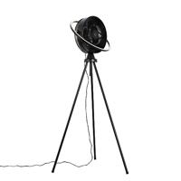 QAZQA - Modern Vloerventilator tripod zwart incl. LED 3-staps dimbaar verstelbaar - Marleen | Dimmer | Dimbaar | Slaapkamer | Keuken - Kunststof Langwerpig - (niet vervangbare) led LED inbegrepen - Max. 1 x 20 Watt
