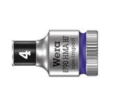 Wera 05003729001 8790 HMA HF Cyclop-steeksleutelinzetstuk met 1/4 inch-aandrijving met houderfunctie, 14,0 mm, roze