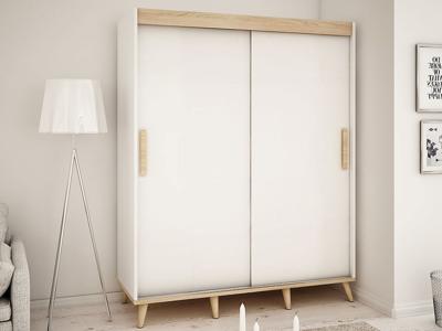 Kast SKANTOISE 2 schuifdeuren 200 cm wit/sonoma zonder spiegel