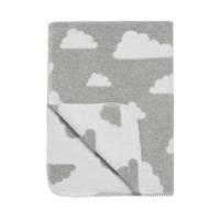 Meyco Little Clouds baby ledikantdeken 120x150 cm grijs