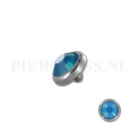 Dermal balletje 1.2 mm opaal blauw - thumbnail