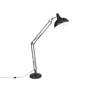 QAZQA Smart vloerlamp zwart verstelbaar incl. Wifi A60 - Hobby