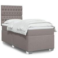 vidaXL Boxspring met matras stof taupe 90x190 cm, boxspring, ledikant, bedframe, bed, boxspring bed, bedbodem, seniorenbed, senioren bed