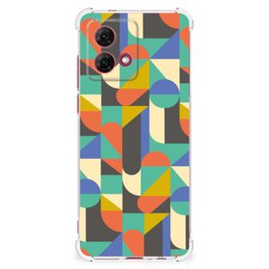 Motorola Moto G84 Doorzichtige Silicone Hoesje Funky Retro