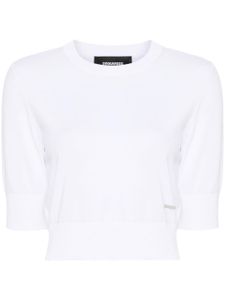 DSQUARED2 haut crop en maille fine - Blanc