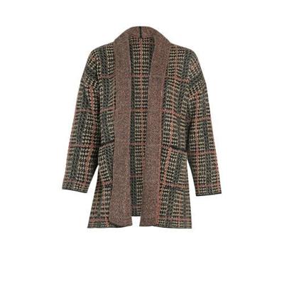 Paprika geruit vest camel/zwart/rood