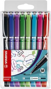 Fineliner STABILO Sensor 187 etui ÃƒÆ' 8 kleuren