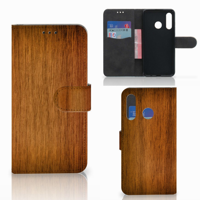 Huawei P30 Lite (2020) Book Style Case Donker Hout