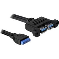 Delock 82941 USB 5 Gbps kabel Pin Header female naar 2 x USB Type-A female aangrenzend 45cm