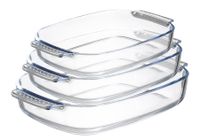 Sareva Ovenschalen - Hittebestendig glas - 2 / 2.7 / 3.8 liter - 3 delige set - thumbnail