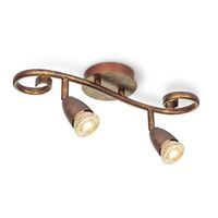 Home sweet home LED opbouwspot Curl 2 lichts ↔ 35,5 cm - brons - thumbnail