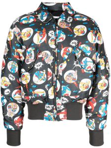 Moschino graphic-print bomber jacket - Gris