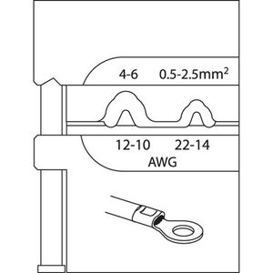 Gedore 8140-05 1830597 Krimpinzetstuk Ongeïsoleerde kabelschoenen 0.5 tot 6 mm²