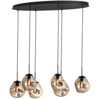 Masterlight Hanglamp Lava Oval 6x goud glas Ø 24cm 2764-05-130-50-60261 - thumbnail