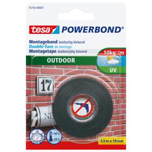 tesa OUTDOOR 55750-00001-03 Montagetape tesa Powerbond Zwart (l x b) 1.5 m x 19 mm 1 stuk(s)