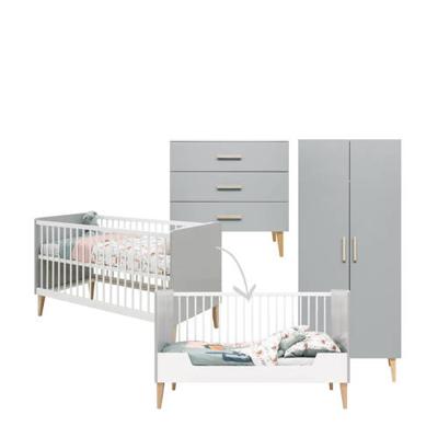 Bopita 3-delige meegroeikamer wit/grijs Emma