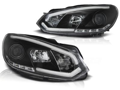 Tuning-Tec Koplampen dagrijlicht voor VW GOLF 6 10 08-12 ZWART TUBE LIGHTS TRU DRL