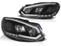 Tuning-Tec Koplampen dagrijlicht voor VW GOLF 6 10 08-12 ZWART TUBE LIGHTS TRU DRL