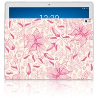 Lenovo Tab P10 Siliconen Hoesje Pink Flowers - thumbnail