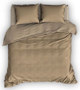 Satin d'Or dekbedovertrek Streep Sand-140x200/220