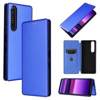 Sony Xperia 1 III Flip Case - Koolstofvezel - Blauw