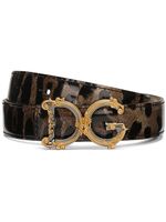 Dolce & Gabbana ceinture imprimée à boucle DG - Marron - thumbnail