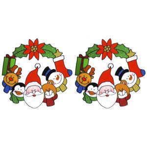 5x stuks kerst raamstickers/raamdecoratie kerstkrans plaatjes 30 cm