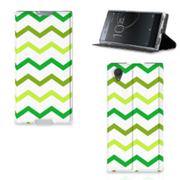 Sony Xperia L1 Hoesje met Magneet Zigzag Groen