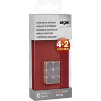 Sigel Magneet C5 Strong (b x h x d) 10 x 10 x 10 mm dobbelsteen Zilver 6 stuk(s) GL192 - thumbnail