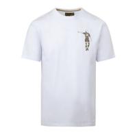 Cruyff - Dos Rayas Print T-Shirt - Wit/ Goud