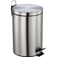 RVS kantoor/keuken pedaalemmers 12 liter 40 cm   - - thumbnail