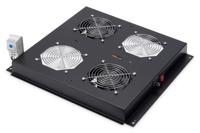 Digitus DN-19 FAN-2-B-N 19 inch 2 x Ventilator voor patchkast 1 HE Vast inbouw, Met schakelaar Geschikt voor kastdiepte: vanaf 600 mm Zwart (RAL 9005) - thumbnail